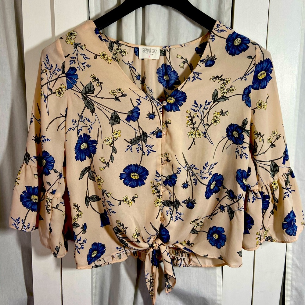 Sienna Sky blush pink crop top